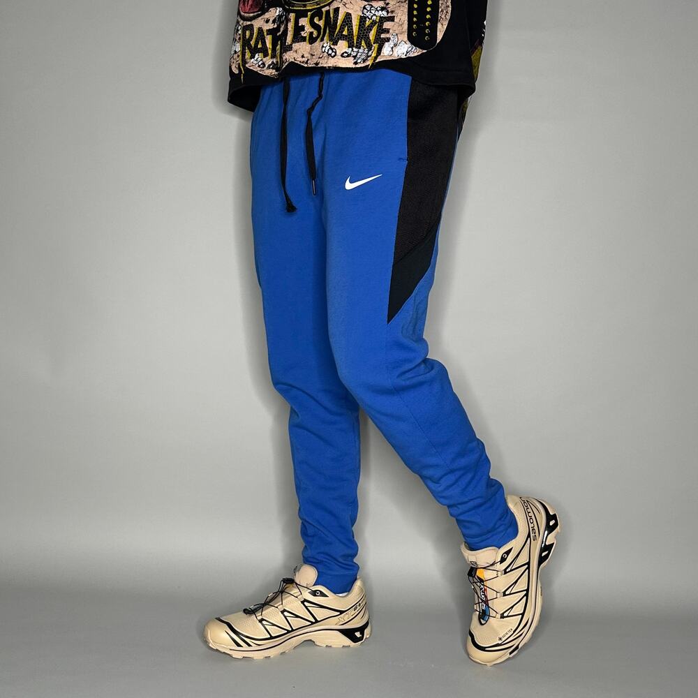 Vintage Y2K Nike Sweatpants Mens S Royal Blue White Swoosh Polyester Joggers